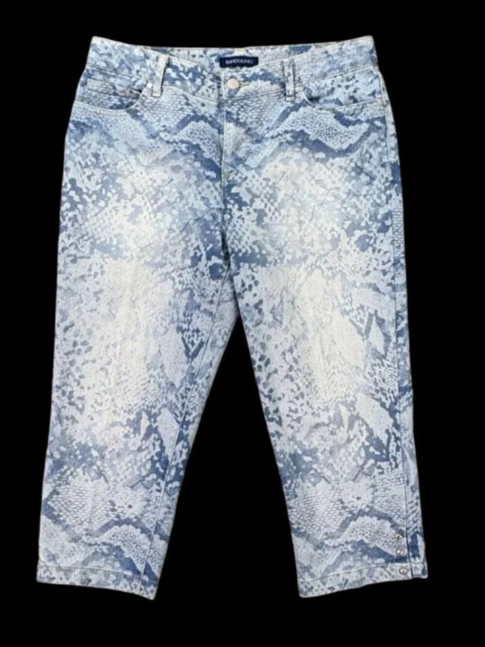 Bandolino Blue Patterned Mandi cropped Jeans